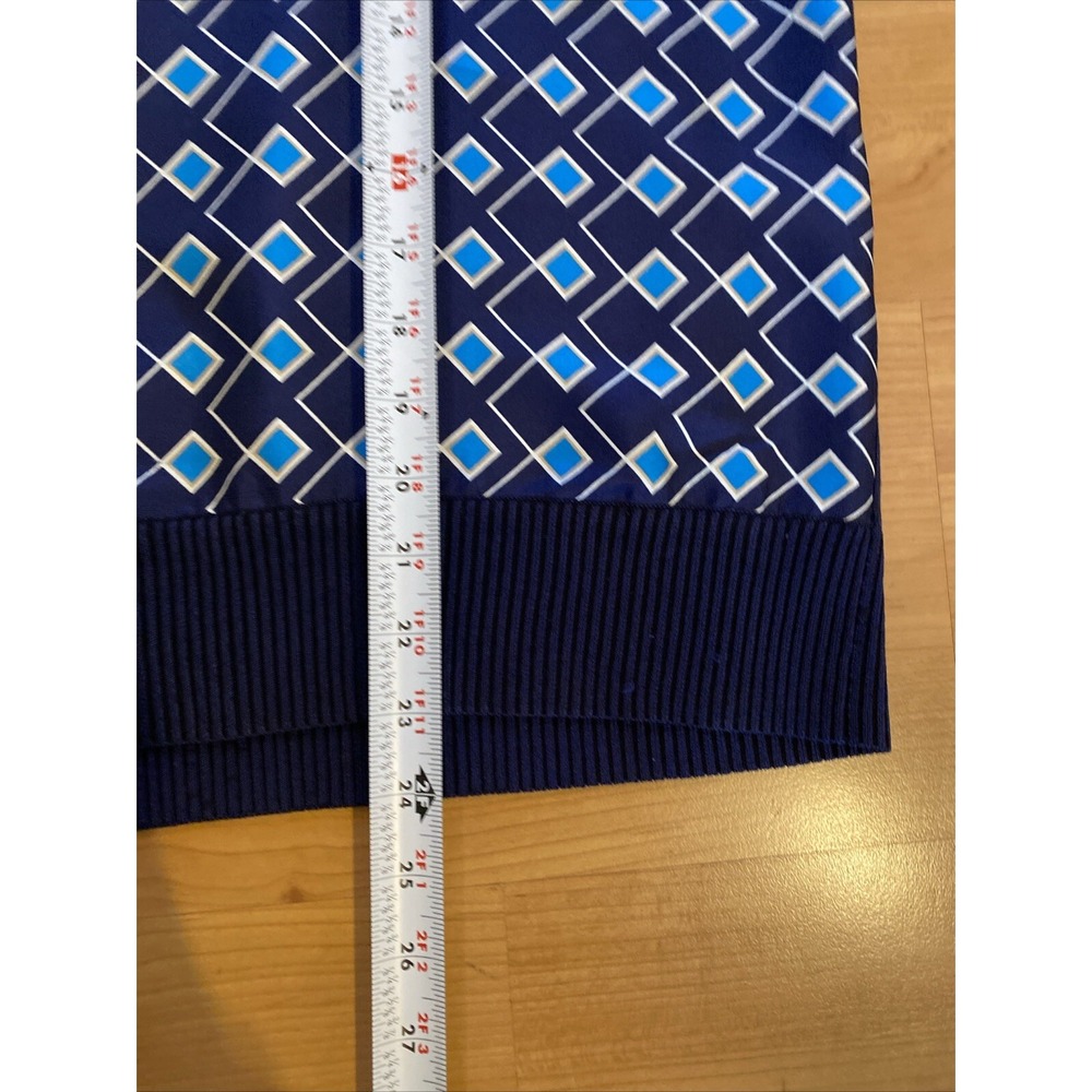DIANE VON FURSTENBERG Sweater Silk Size M Navy Blue Pullover Classic Preppy - Picture 11 of 16
